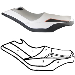 Seat cover for Sea-Doo 2011 GTS Pro/2009-2010 GTI Rental 130, 130, SE 130, SE 155