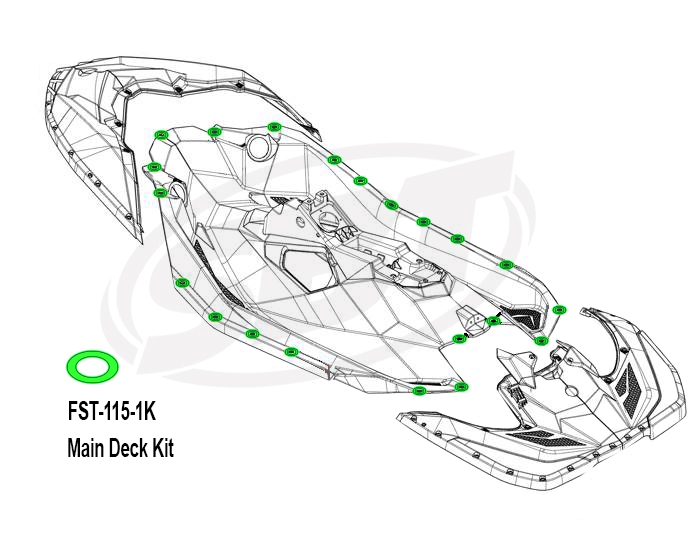 Шайба Овальная(нерж.сталь), Комплект(22шт), Основной корпус, Sea Doo Spark, 2014-2025, 291003880