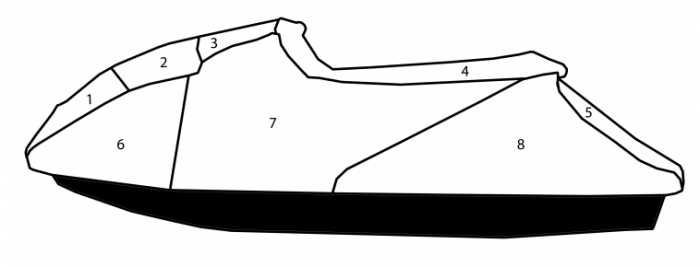Чехол для Хранения, Sea-Doo Wake 155 2010-2017 GTI, GTS, GTR
