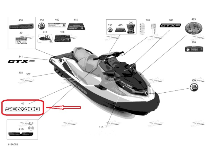 Наклейка на Корпус "Sea-Doo", 219905771