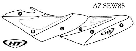 Покрытие ELite на Сиденье Sea-Doo  2002-2006 GTX 4-Tec/2002 GTX DI/2005-2009 RXT/2003-2007 GTX 4-Tec Wake